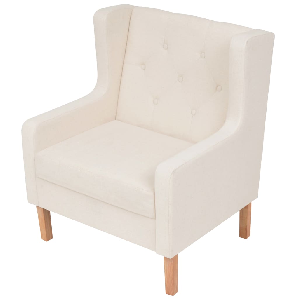 Fauteuil blanc crème tissu Fauteuils vidaXL   