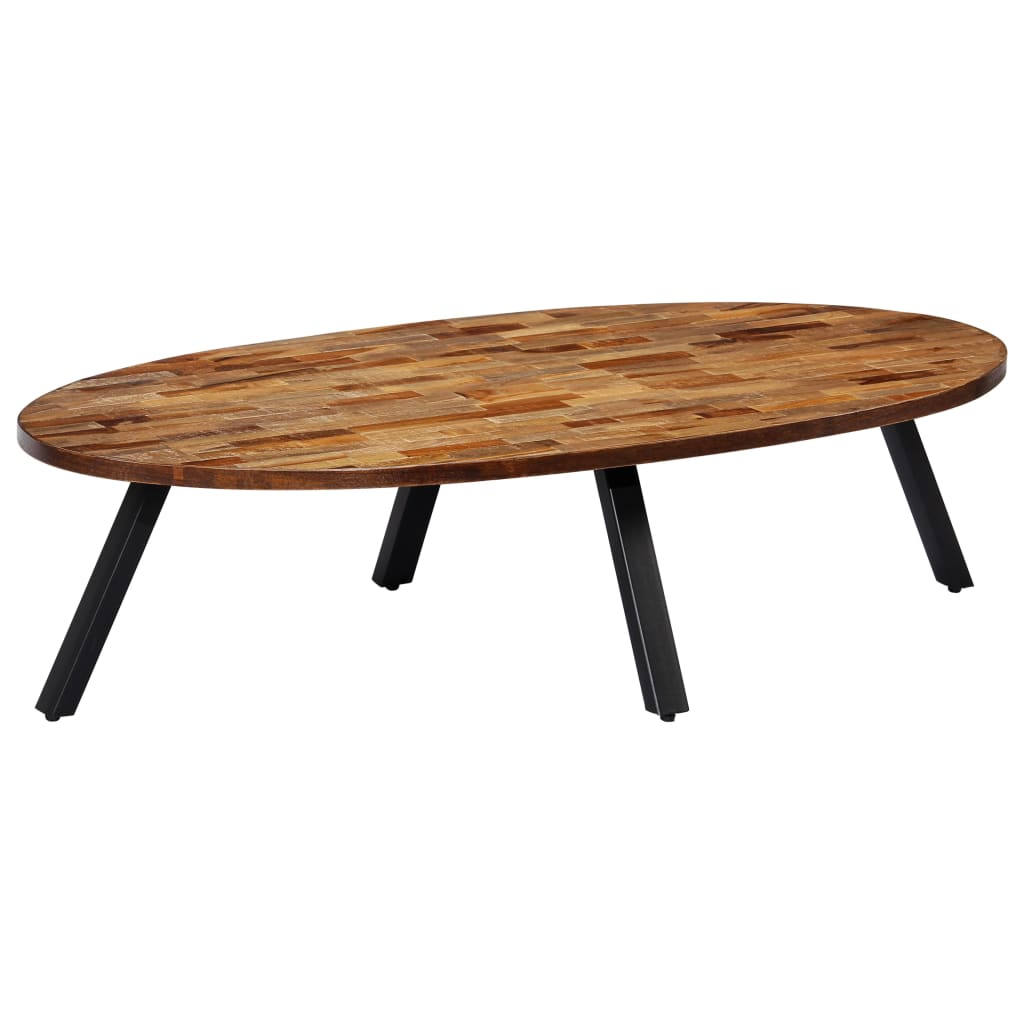 Table basse Teck recyclé massif Ovale 120 x 60 x 30 cm Tables basses vidaXL   