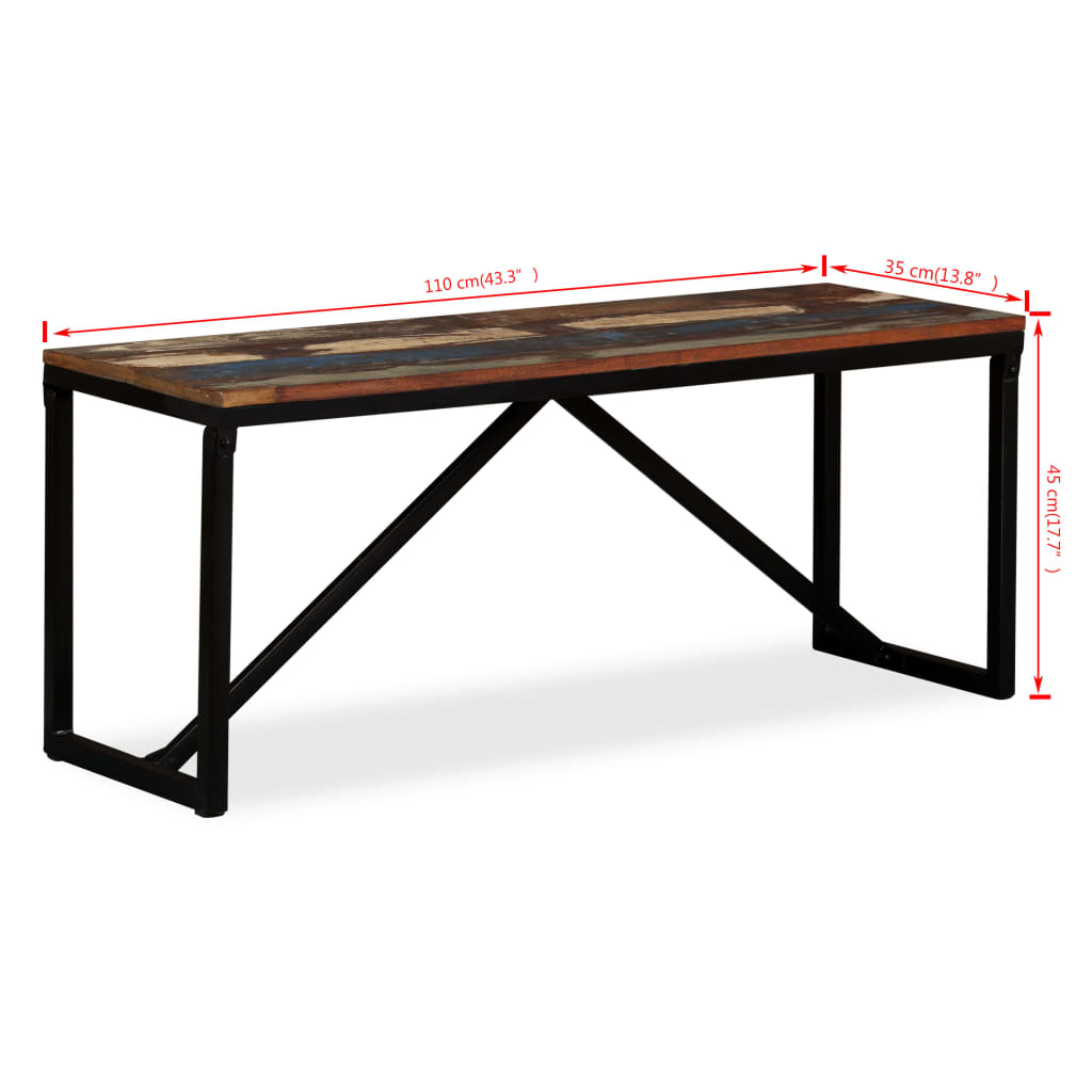 Banc 110 x 35 x 45 cm Bois de récupération massif Bancs coffres vidaXL   