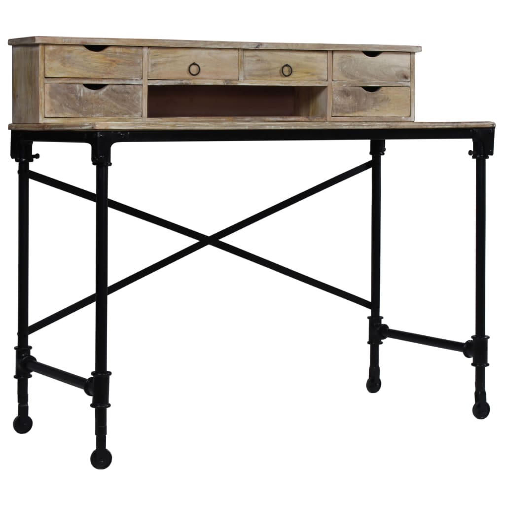 Bureau Bois de manguier massif et acier 110 x 50 x 96 cm Bureaux vidaXL   