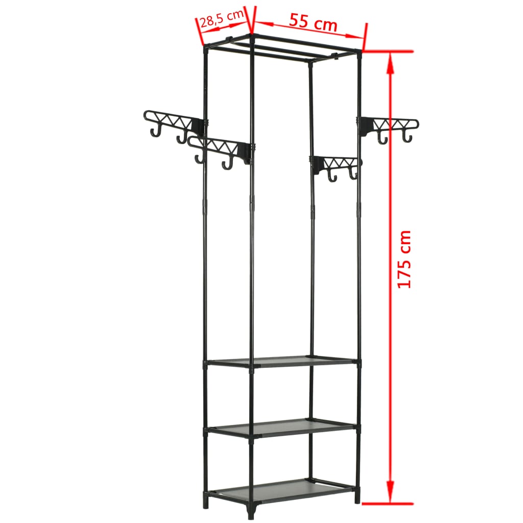 Porte-vêtements Acier et tissu non-tissé 55x28,5x175 cm Noir Organiseurs pour armoires & penderies pour vêtements vidaXL   