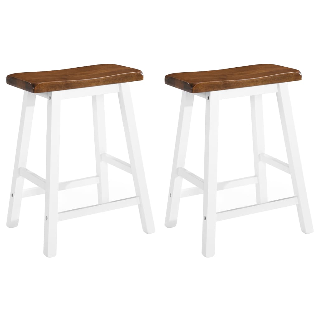 Tabourets de bar lot de 2 bois massif Tabourets de bar vidaXL   