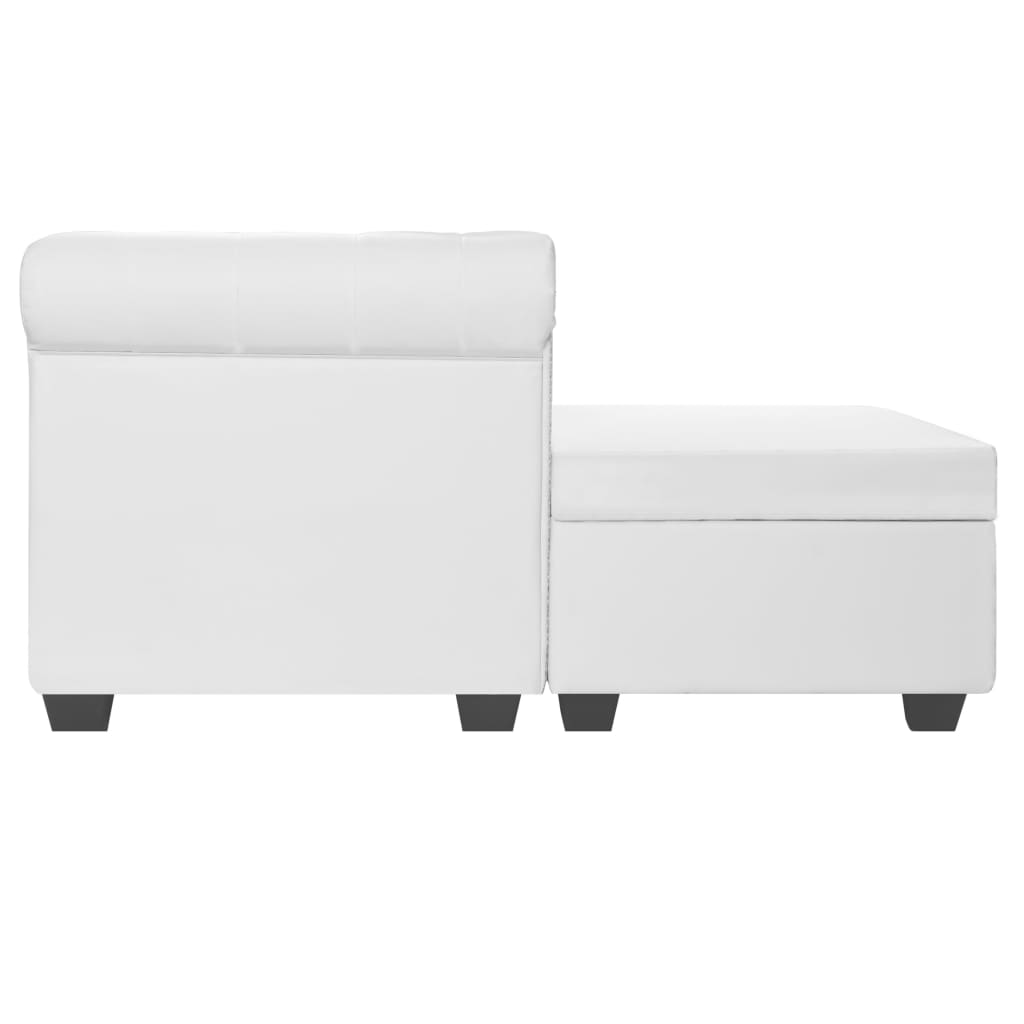 Canapé Chesterfield en forme de L cuir synthétique blanc Canapés vidaXL   