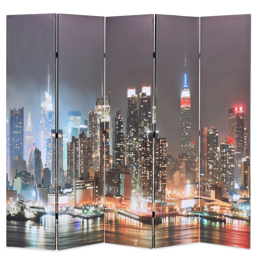 Cloison de séparation pliable 200x170 cm New York la nuit Séparateurs de pièces vidaXL   