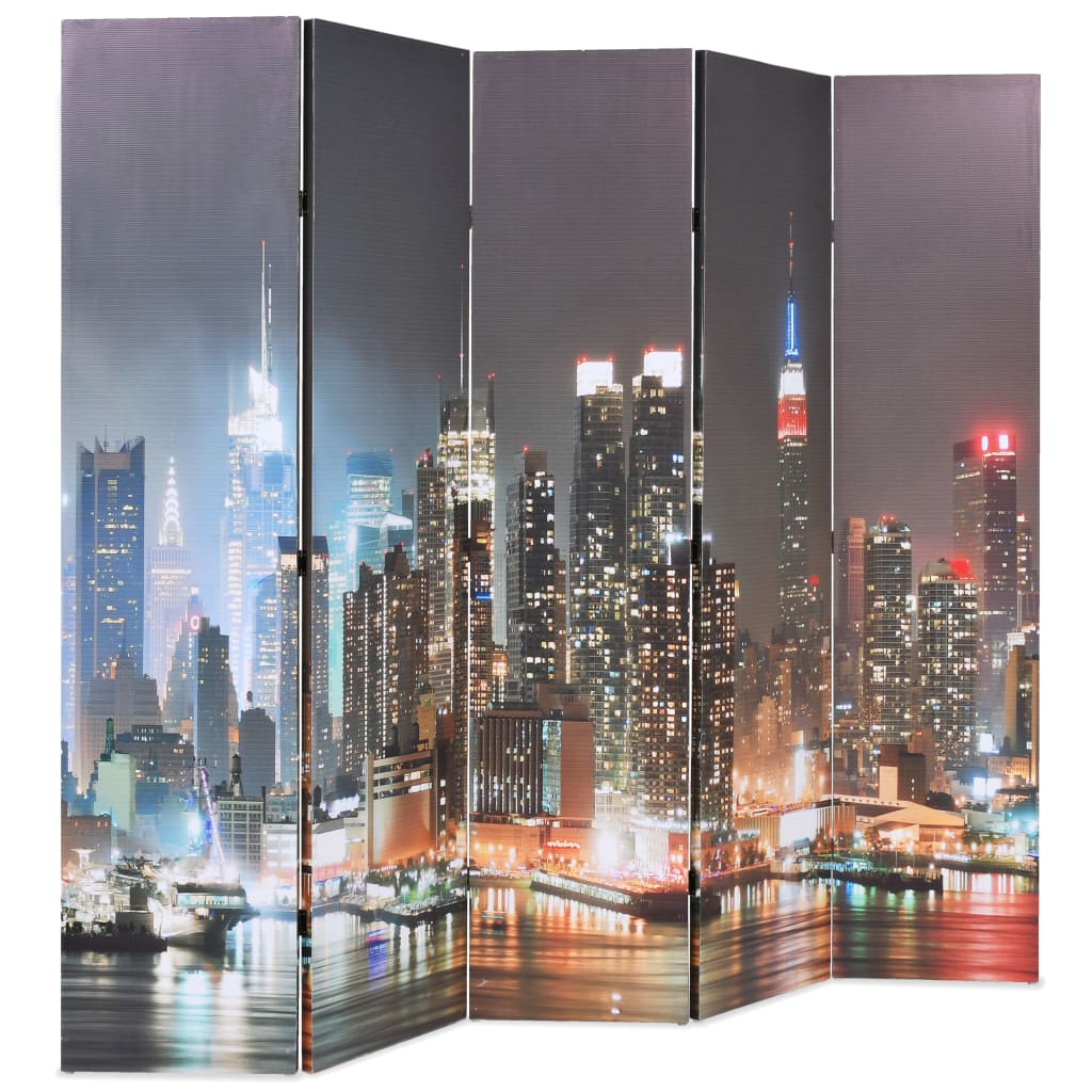 Cloison de séparation pliable 200x170 cm New York la nuit Séparateurs de pièces vidaXL   