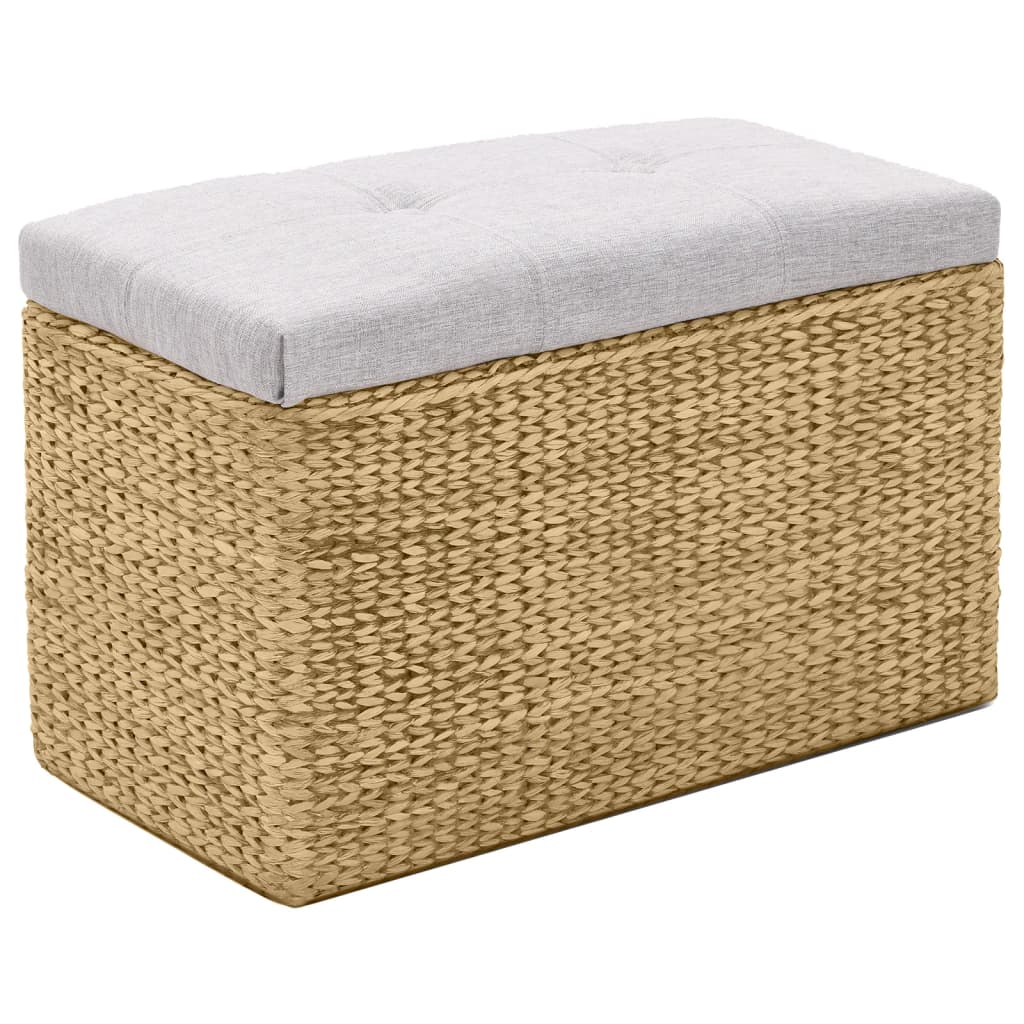 Banc avec 2 poufs Jacinthe d'eau Gris Bancs coffres vidaXL   