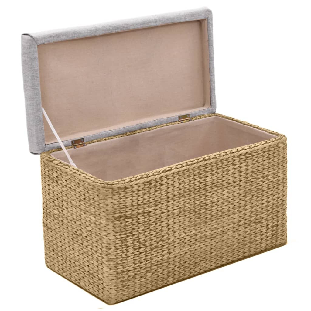 Banc avec 2 poufs Jacinthe d'eau Gris Bancs coffres vidaXL   