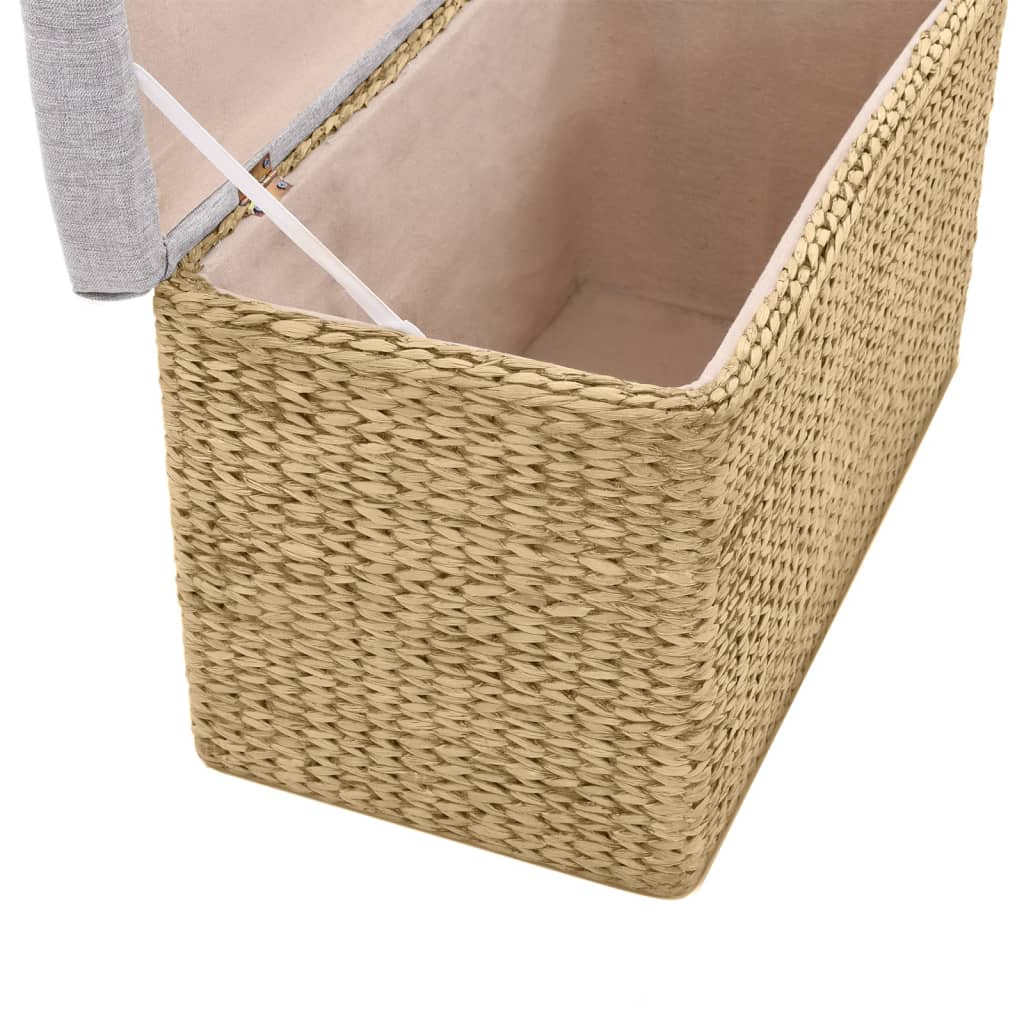 Banc avec 2 poufs Jacinthe d'eau Gris Bancs coffres vidaXL   