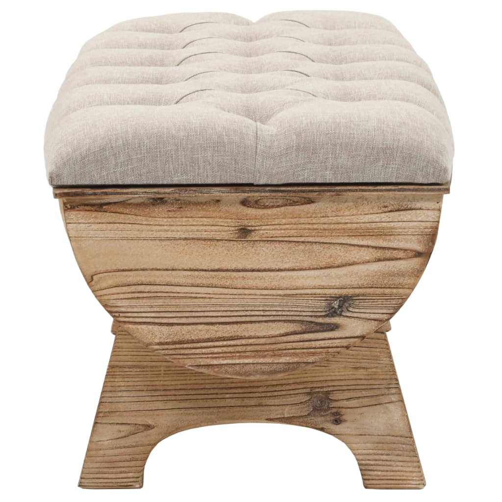 Banc de rangement Bois massif et tissu 103 x 51 x 44 cm Bancs coffres vidaXL   