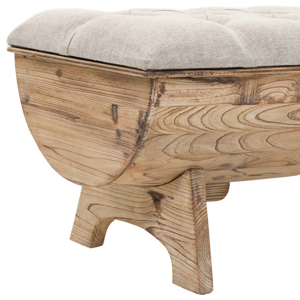 Banc de rangement Bois massif et tissu 103 x 51 x 44 cm Bancs coffres vidaXL   