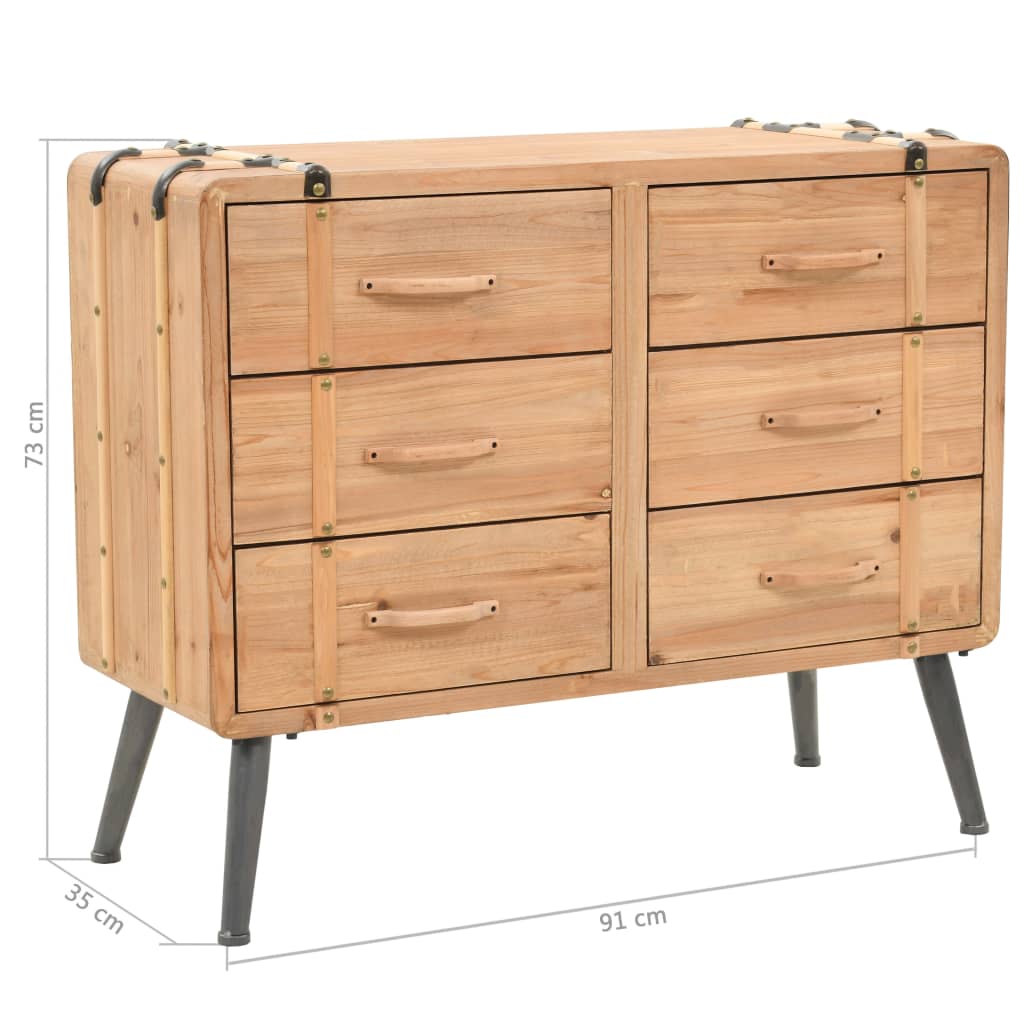 Armoire à tiroirs bois de sapin massif 91x35x73 cm Casiers & armoires de rangement vidaXL   