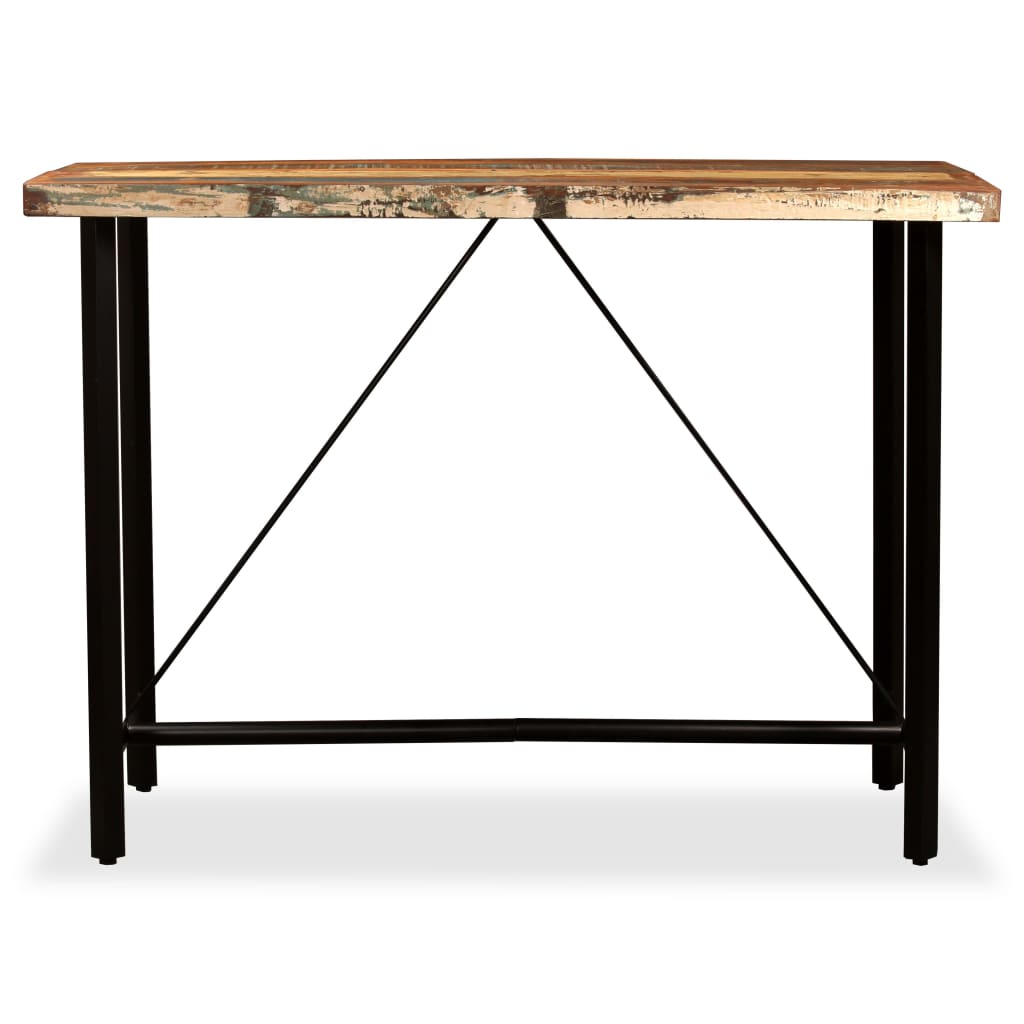 Ensemble de bar 7 pcs Bois massif recyclé et cuir véritable Meubles de salle à manger vidaXL   