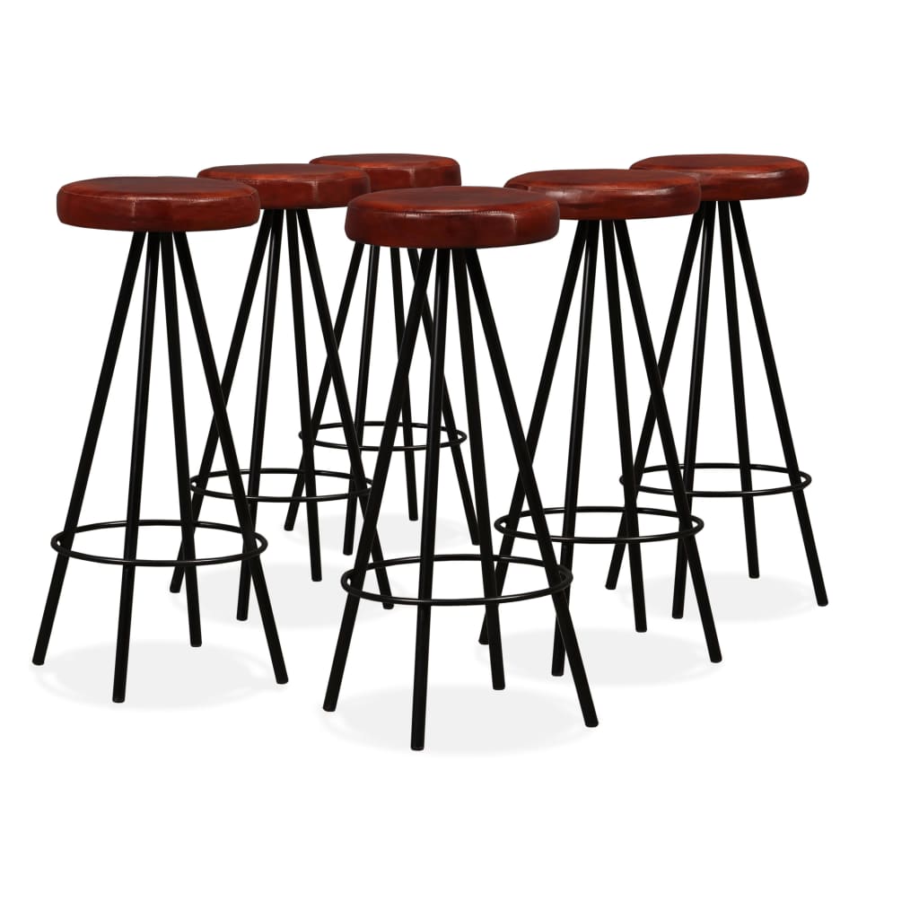 Ensemble de bar 7 pcs Bois massif recyclé et cuir véritable Meubles de salle à manger vidaXL   