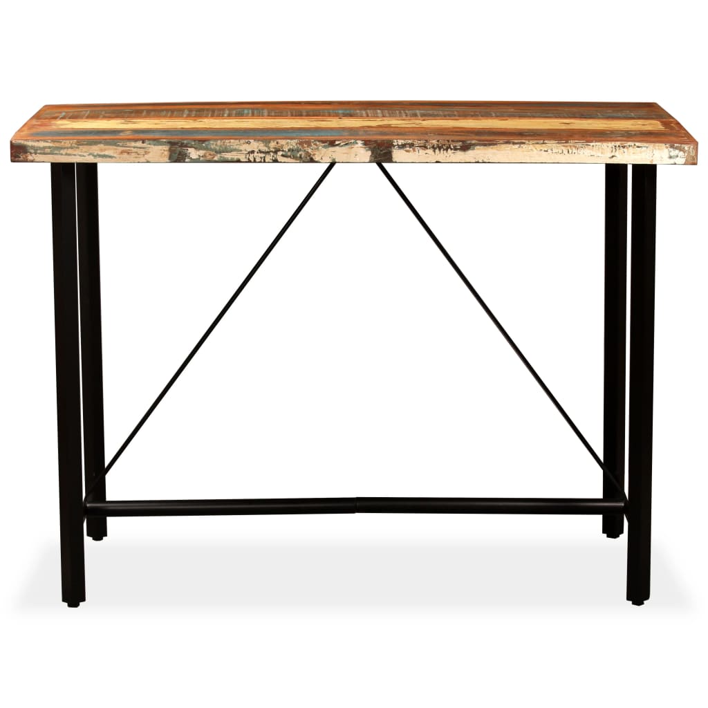 Ensemble de bar 7 pcs Bois massif recyclé et cuir véritable Meubles de salle à manger vidaXL   