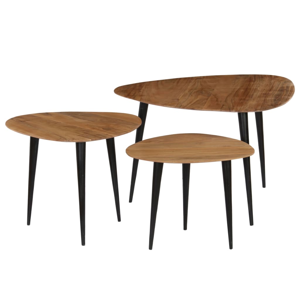 Tables basses 3 pcs Bois d'acacia massif Tables basses vidaXL   