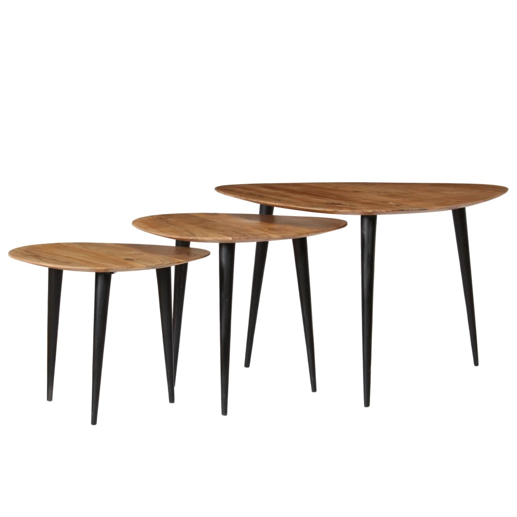 Tables basses 3 pcs Bois d'acacia massif Tables basses vidaXL   