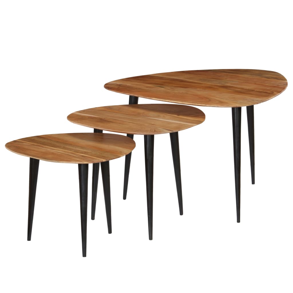 Tables basses 3 pcs Bois d'acacia massif Tables basses vidaXL   