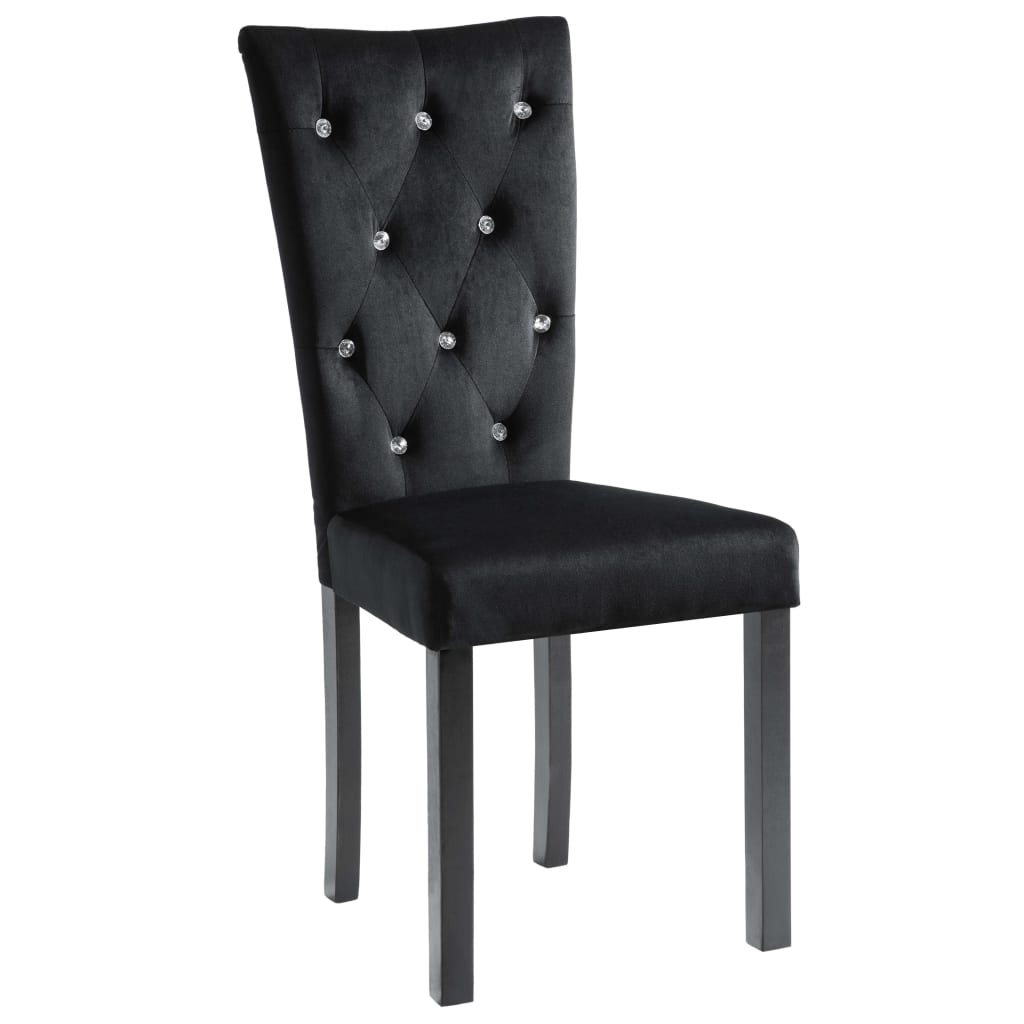 Chaises à manger lot de 4 Noir Velours - Xios Store SNC