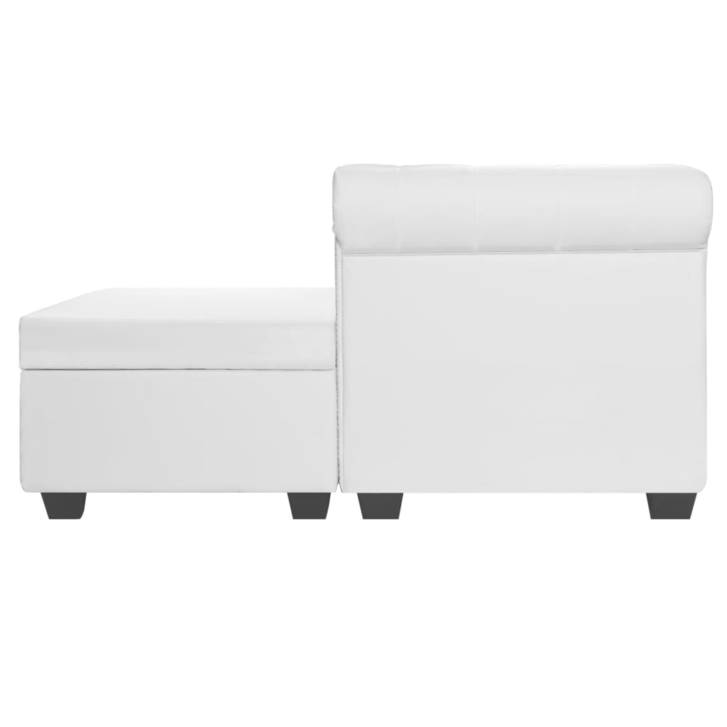 Canapé Chesterfield en forme de L cuir synthétique blanc Canapés vidaXL   