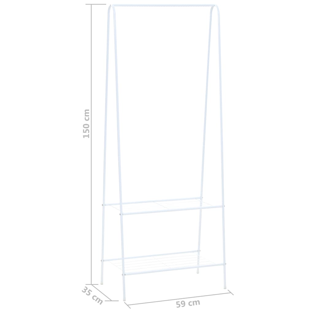 Portant 59 x 35 x 150 cm Blanc Organiseurs pour armoires & penderies pour vêtements vidaXL   