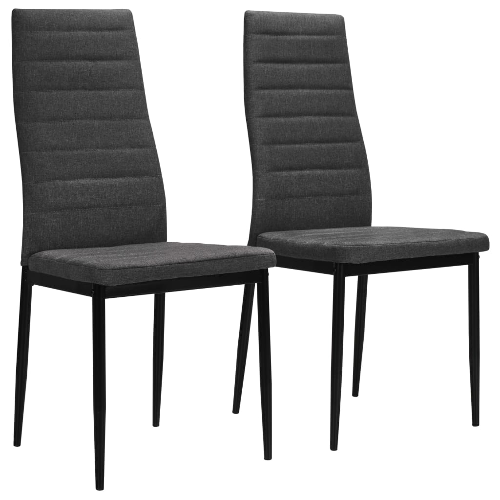 Chaises à manger lot de 2 gris foncé tissu Chaises de cuisine vidaXL   