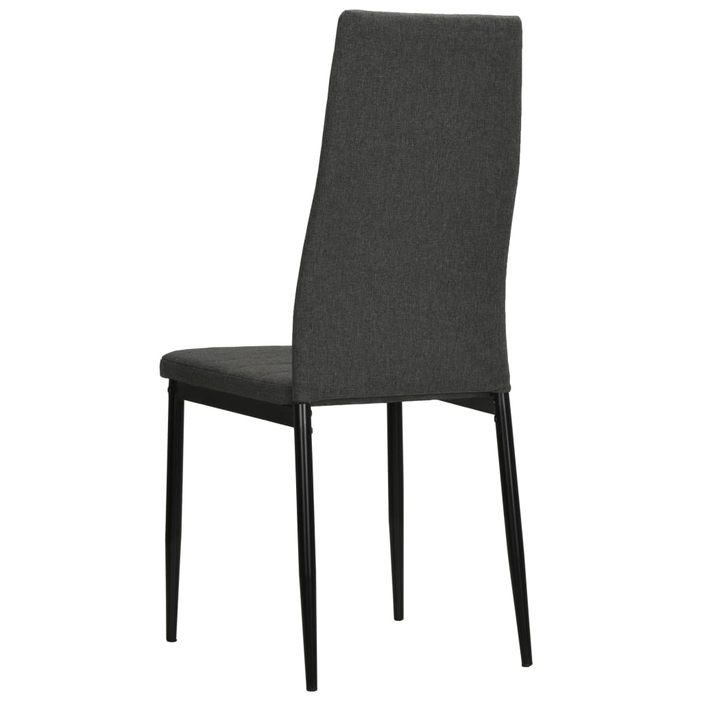 Chaises à manger lot de 2 gris foncé tissu Chaises de cuisine vidaXL   