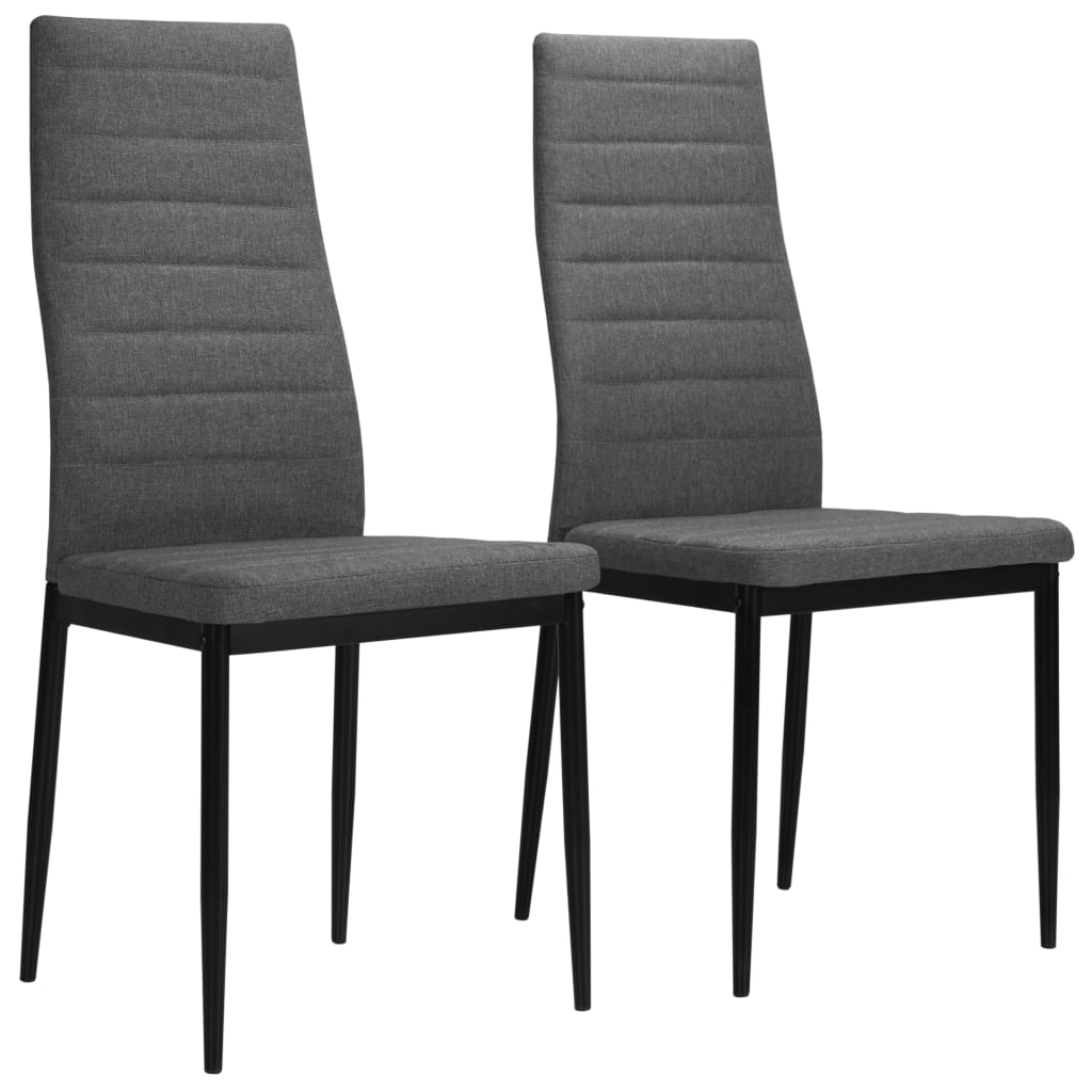 Chaises à manger lot de 2 gris clair tissu Chaises de cuisine vidaXL