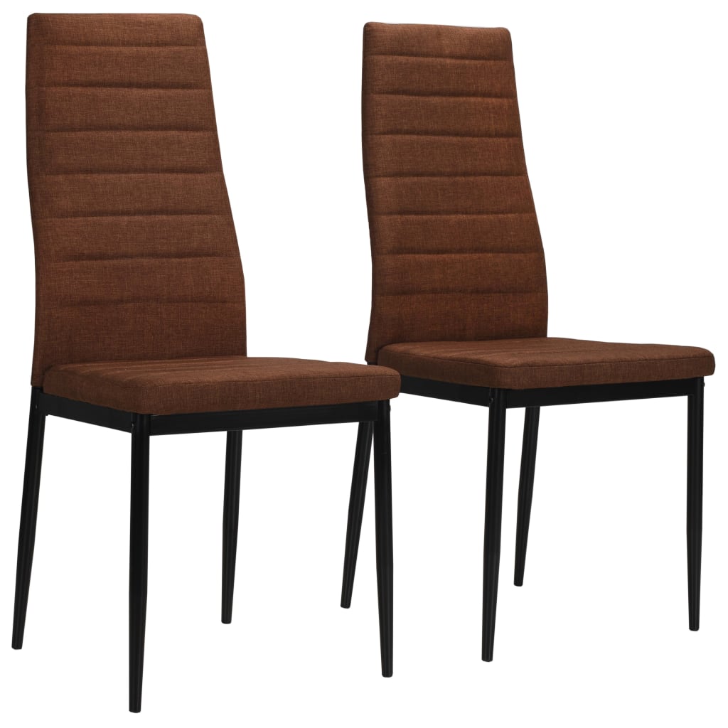 Chaises à manger lot de 2 marron tissu Chaises de cuisine vidaXL