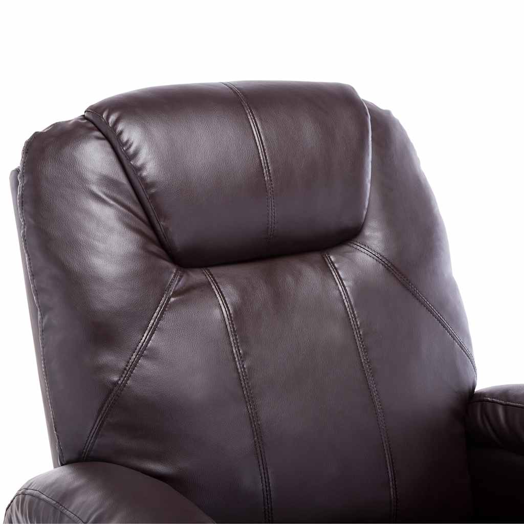 Fauteuil à bascule de massage Marron Similicuir Fauteuils électriques vidaXL   