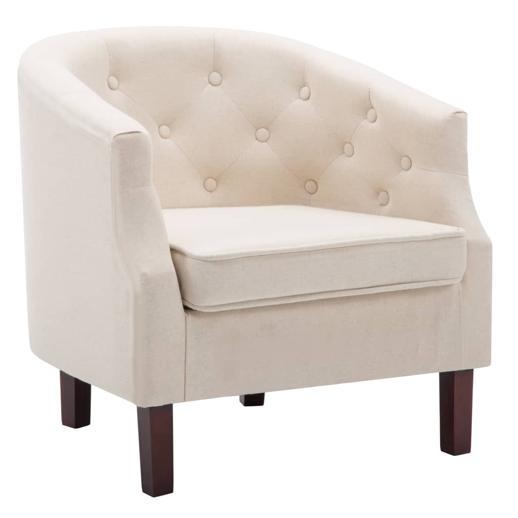 Fauteuil Beige Tissu Fauteuils vidaXL   