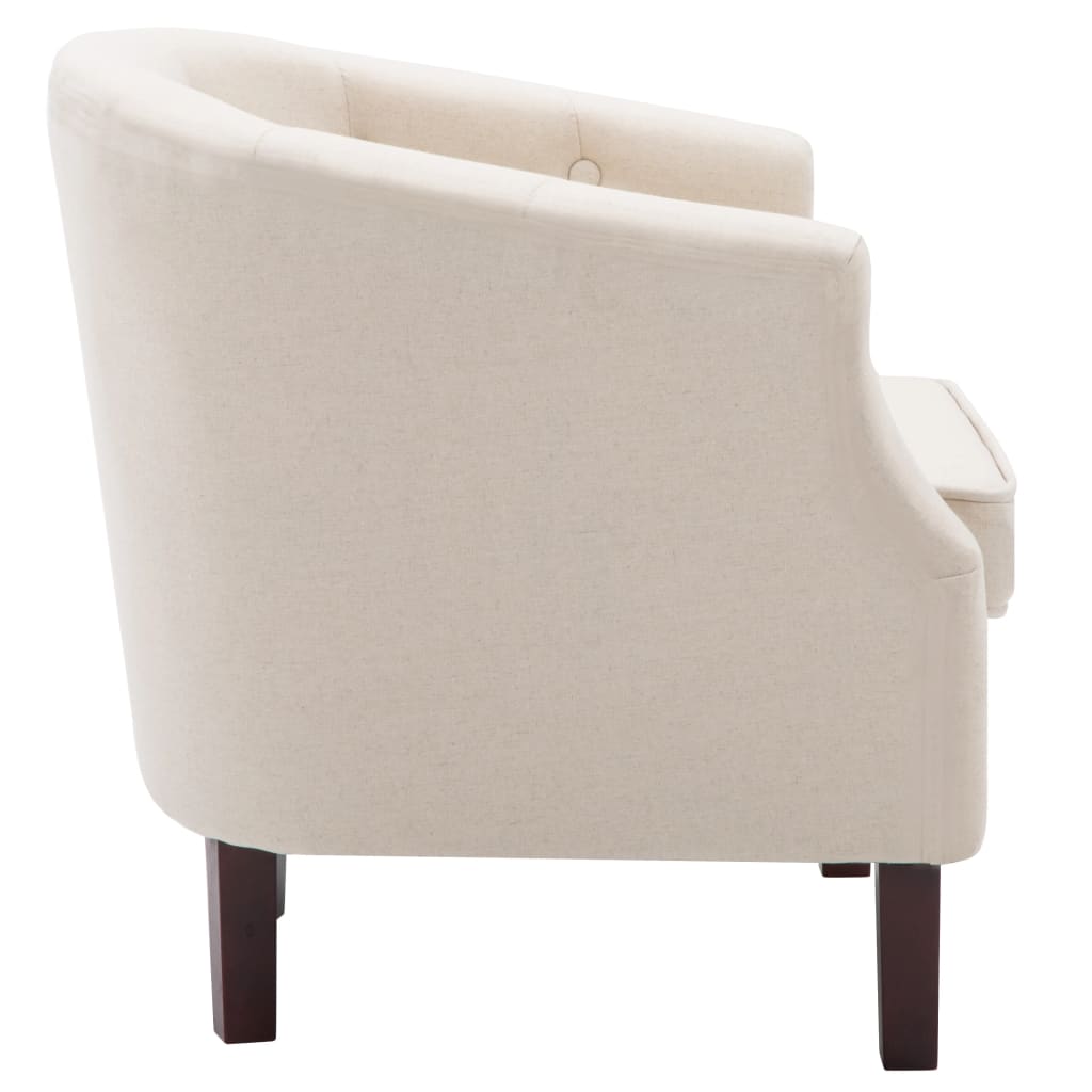 Fauteuil Beige Tissu Fauteuils vidaXL   