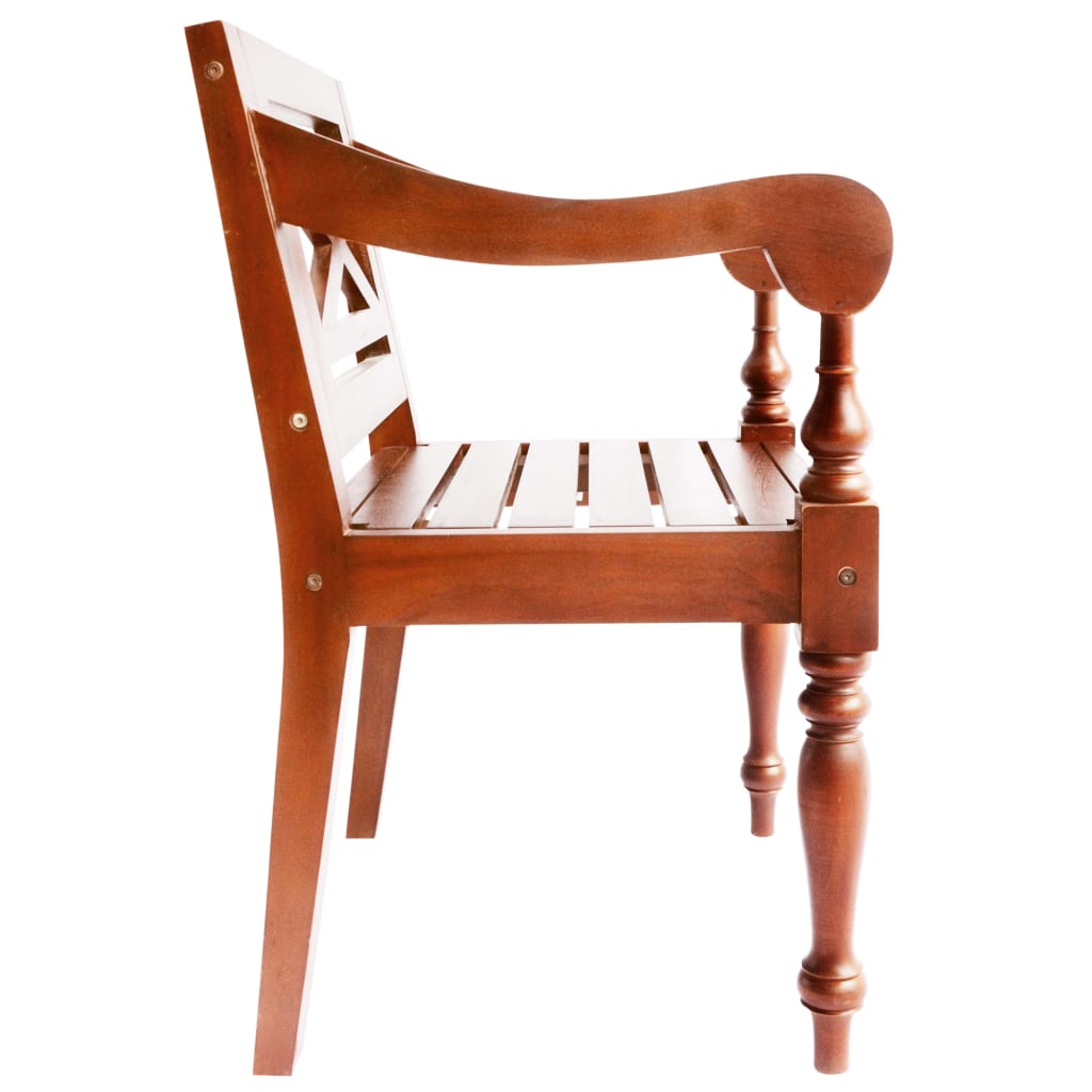 Chaises Batavia lot de 2 marron foncé bois d'acajou solide Chaises de cuisine vidaXL   