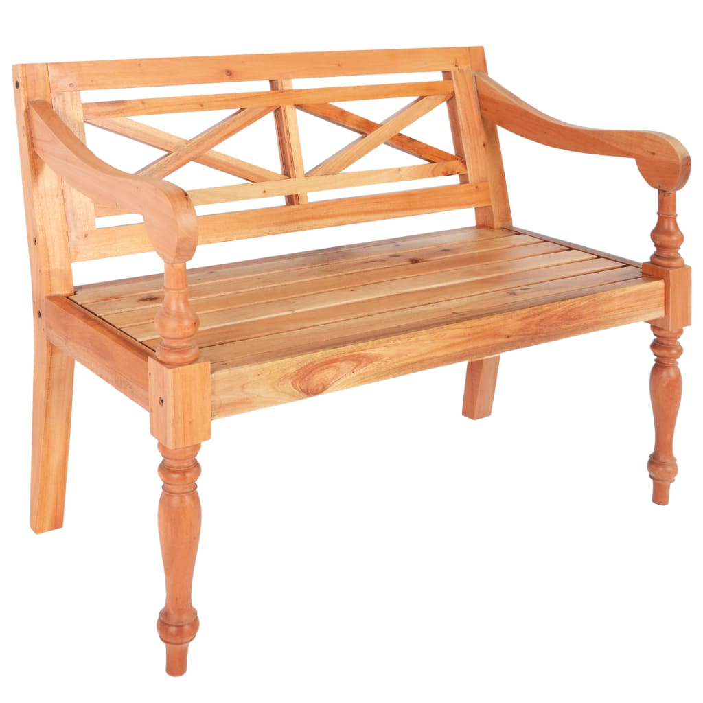 Banc Batavia 98 cm Bois d'acajou massif Marron clair Bancs coffres vidaXL   