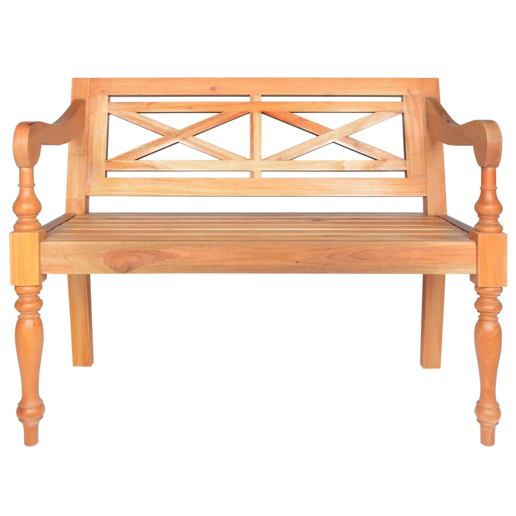 Banc Batavia 98 cm Bois d'acajou massif Marron clair Bancs coffres vidaXL   