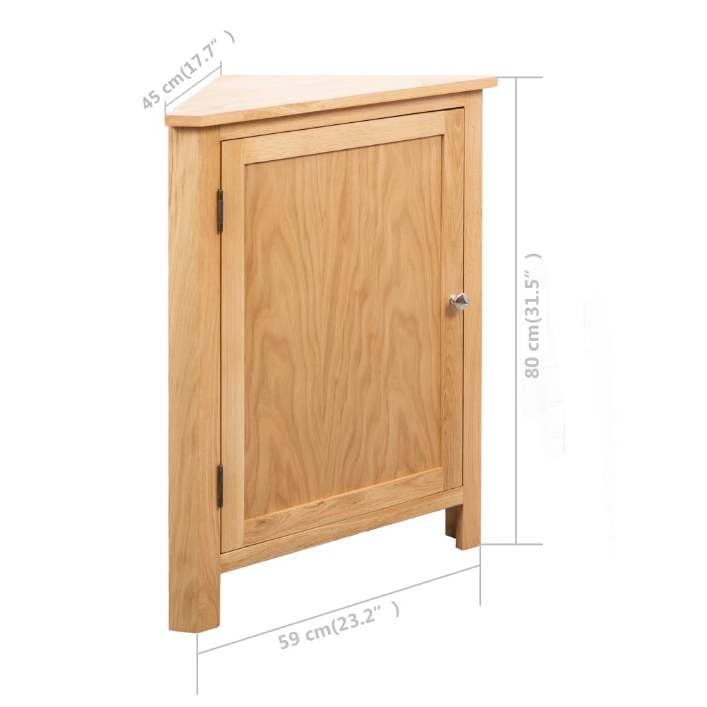 Armoire d'angle 59 x 45 x 80 cm Bois de chêne massif Casiers & armoires de rangement vidaXL   