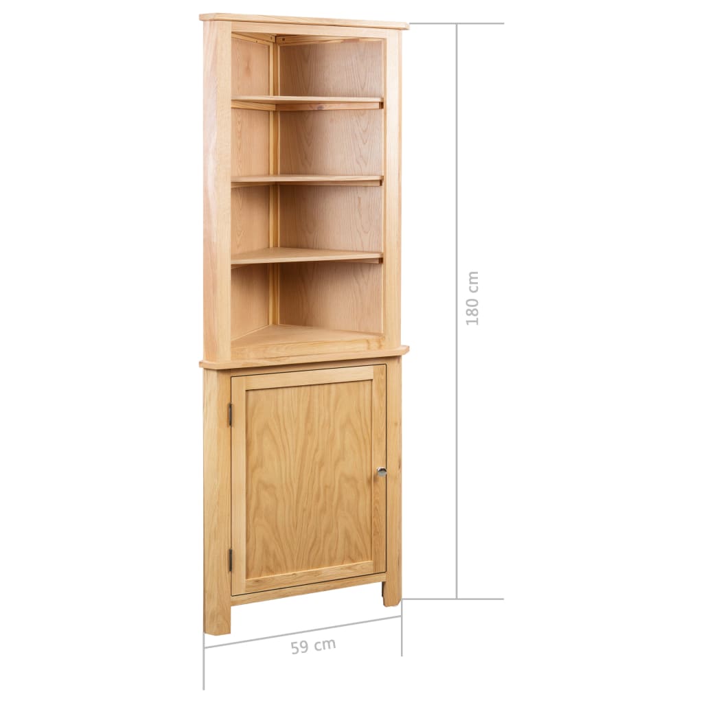 Armoire d'angle 59 x 36 x 180 cm Bois de chêne massif Casiers & armoires de rangement vidaXL