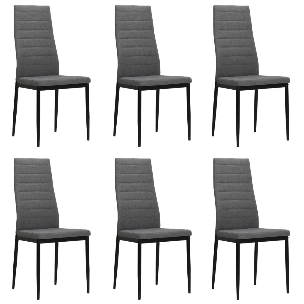 Chaises à manger lot de 6 gris clair tissu Chaises de cuisine vidaXL