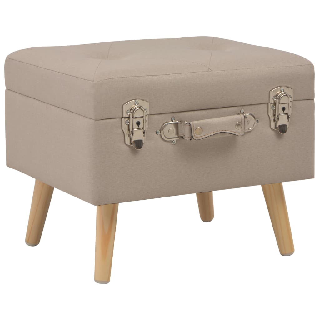 Tabouret de rangement 40 cm Beige Tissu Bancs coffres vidaXL   