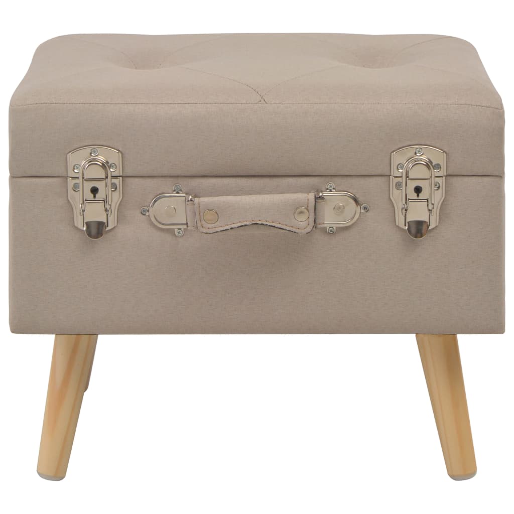 Tabouret de rangement 40 cm Beige Tissu Bancs coffres vidaXL   