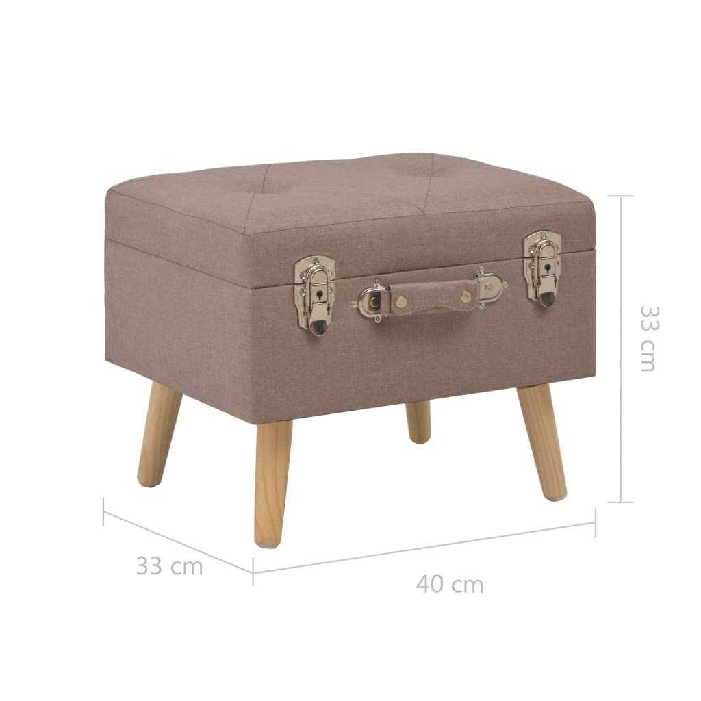 Tabouret de rangement 40 cm Marron Tissu Bancs coffres vidaXL   