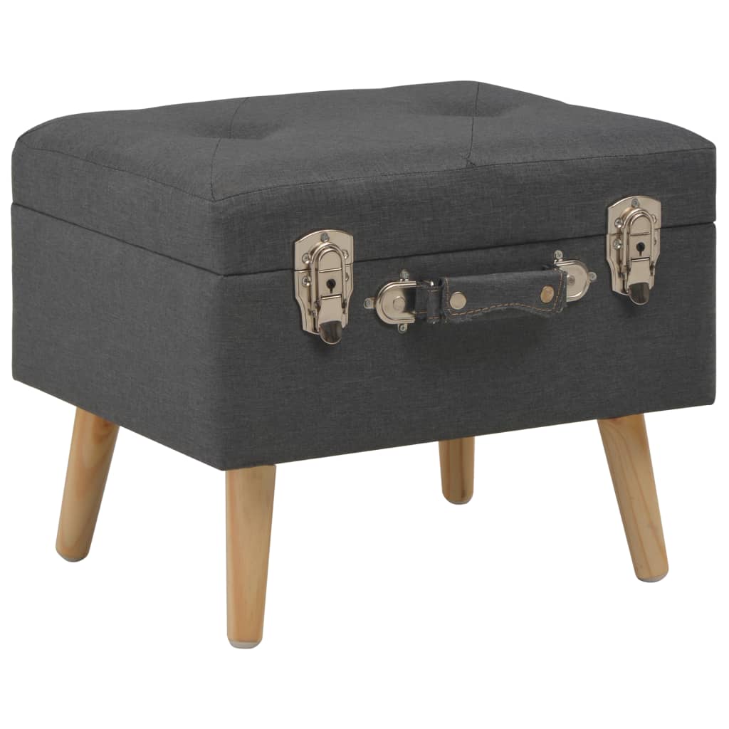 Tabouret de rangement 40 cm Gris foncé Tissu Bancs coffres vidaXL   