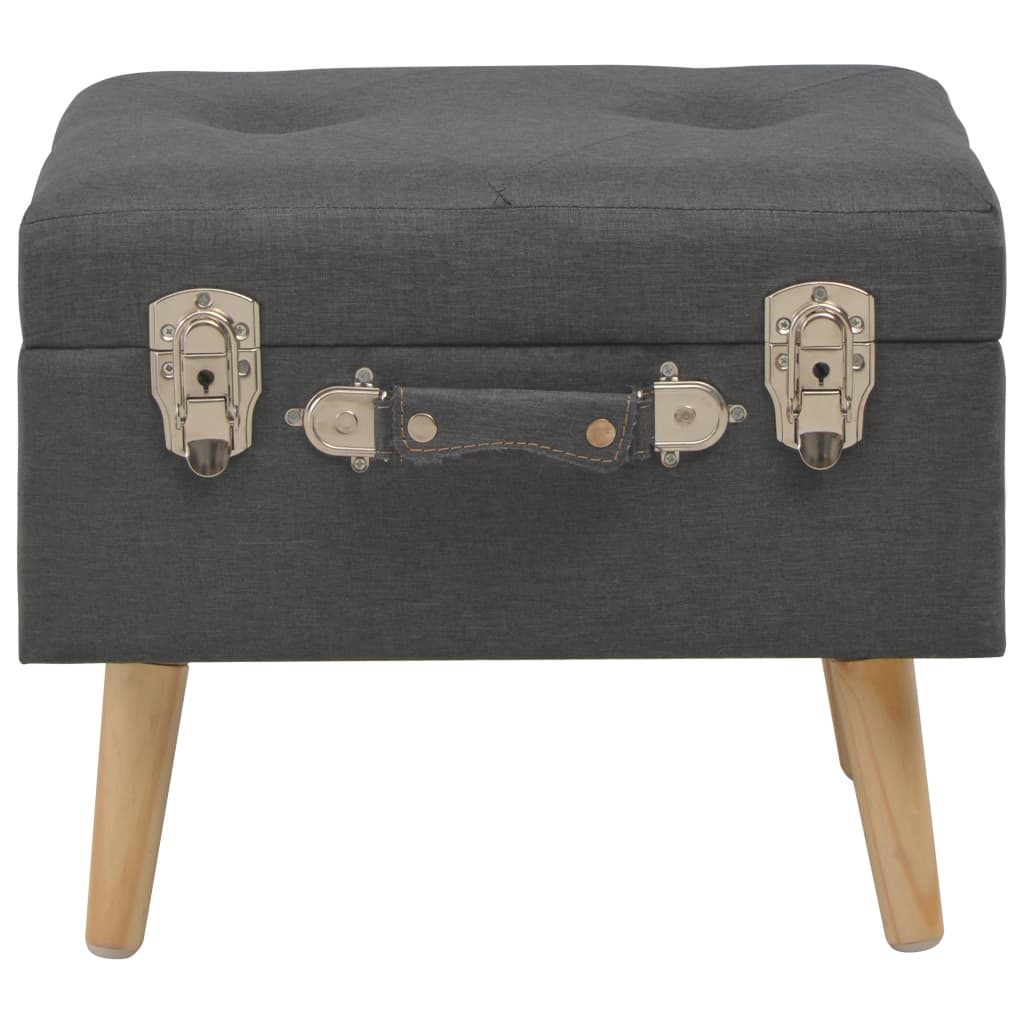 Tabouret de rangement 40 cm Gris foncé Tissu Bancs coffres vidaXL   