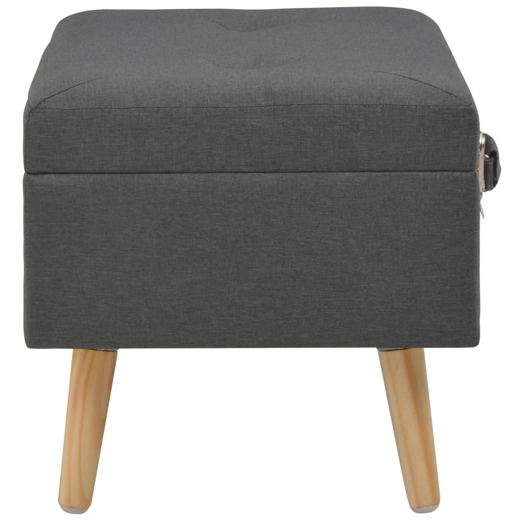 Tabouret de rangement 40 cm Gris foncé Tissu Bancs coffres vidaXL   