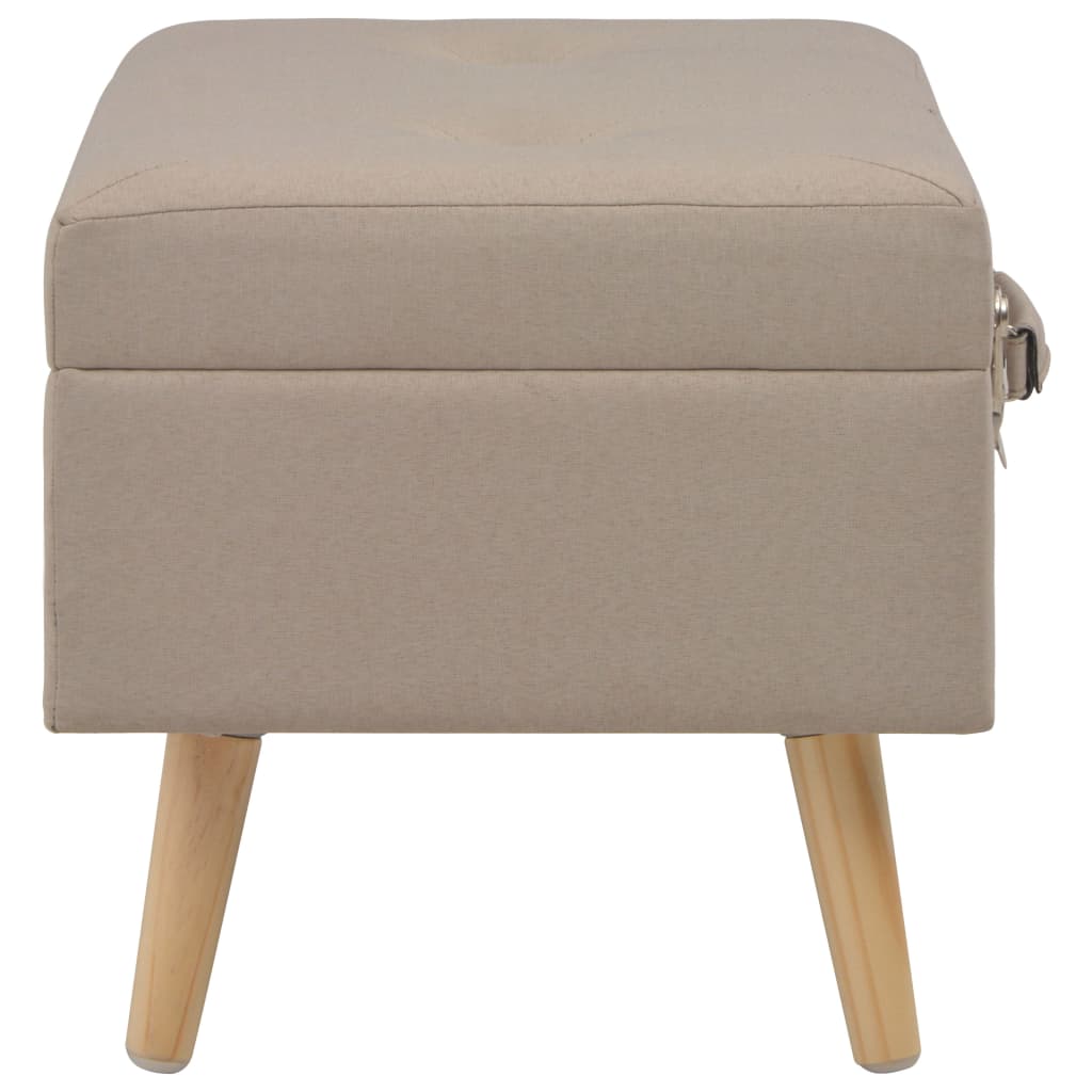 Tabourets de rangement lot de 3 Beige Tissu Bancs coffres vidaXL   