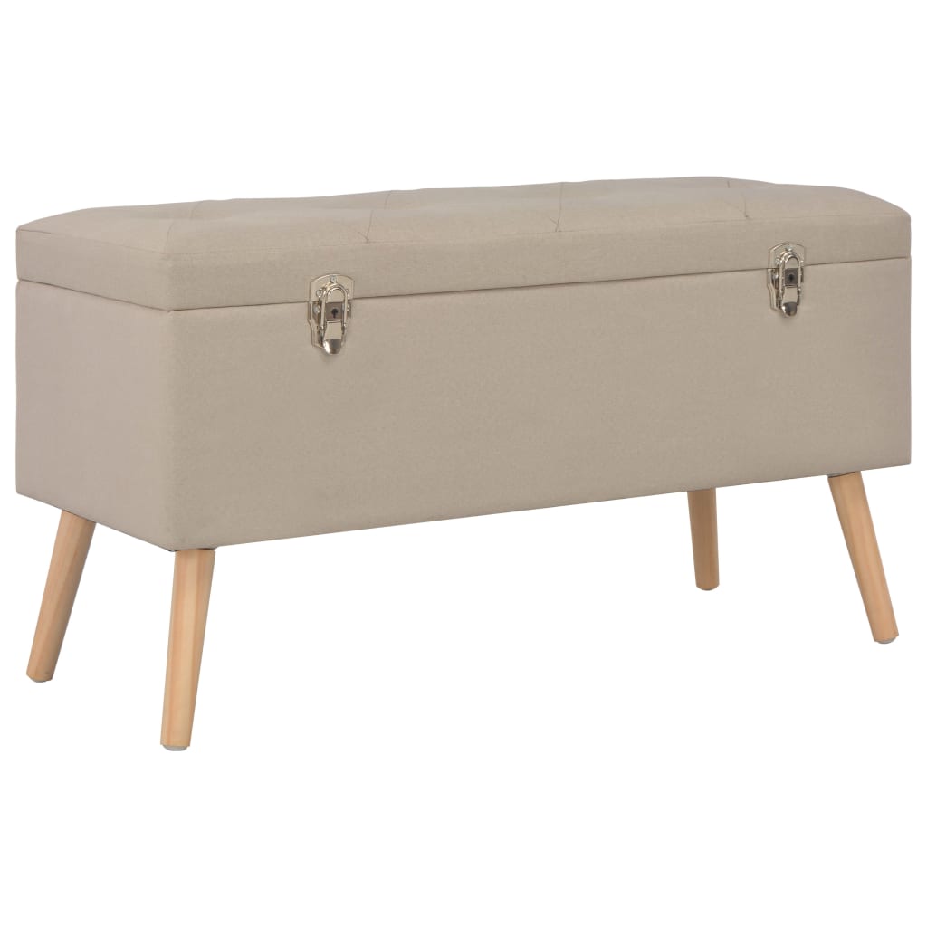 Tabourets de rangement lot de 3 Beige Tissu Bancs coffres vidaXL   