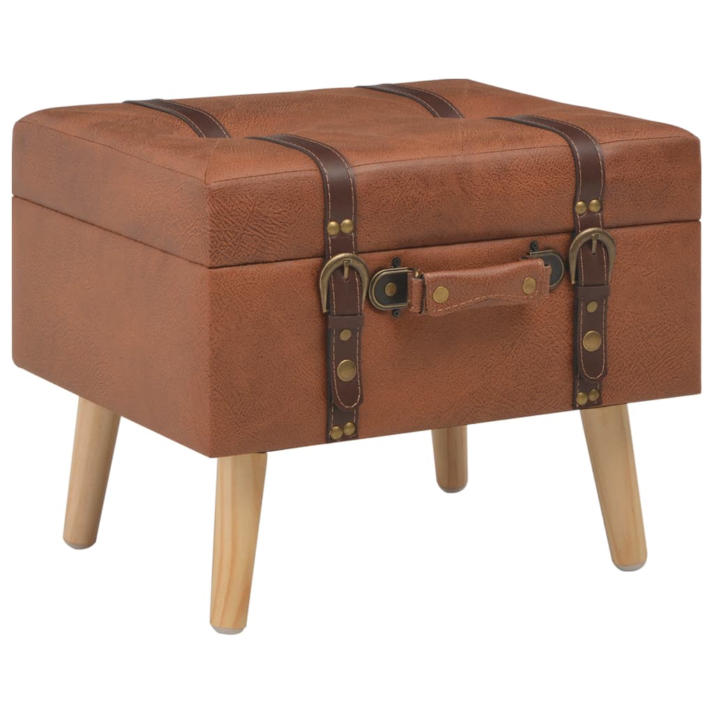 Tabouret de rangement 40 cm marron pâle similicuir Bancs coffres vidaXL   