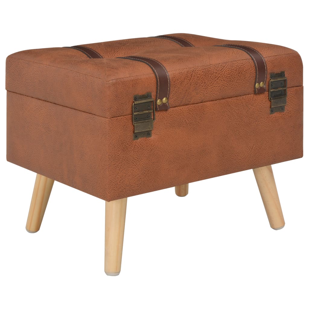 Tabouret de rangement 40 cm marron pâle similicuir Bancs coffres vidaXL   