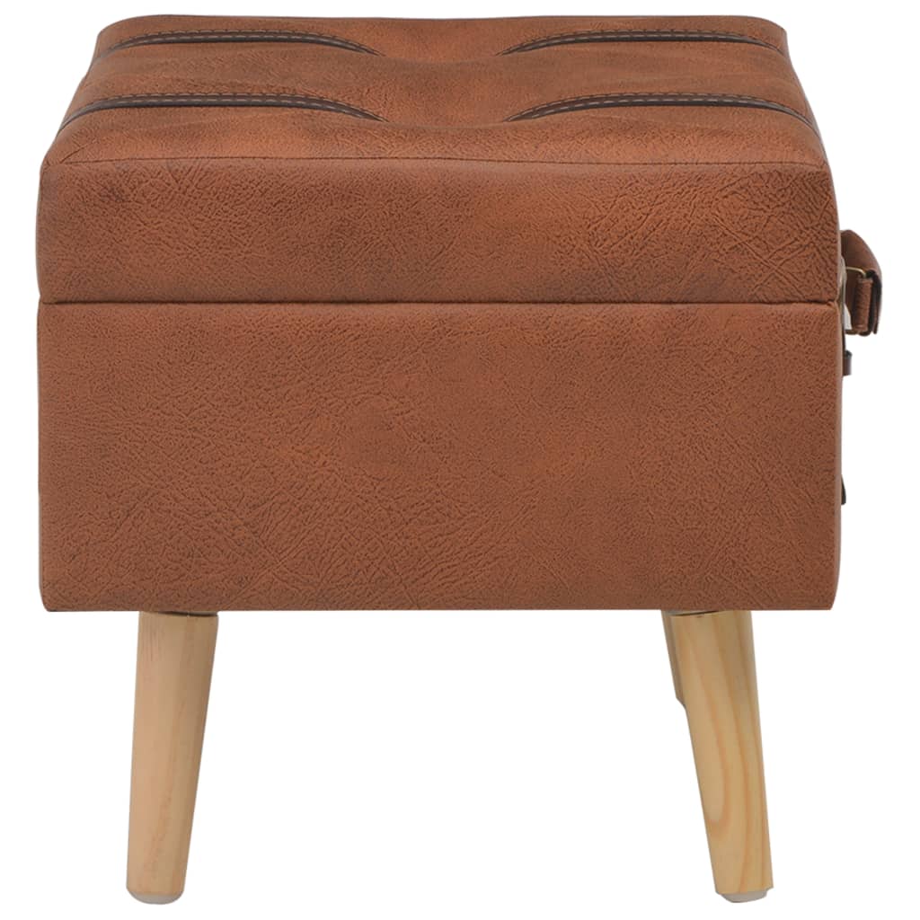 Tabouret de rangement 40 cm marron pâle similicuir Bancs coffres vidaXL   