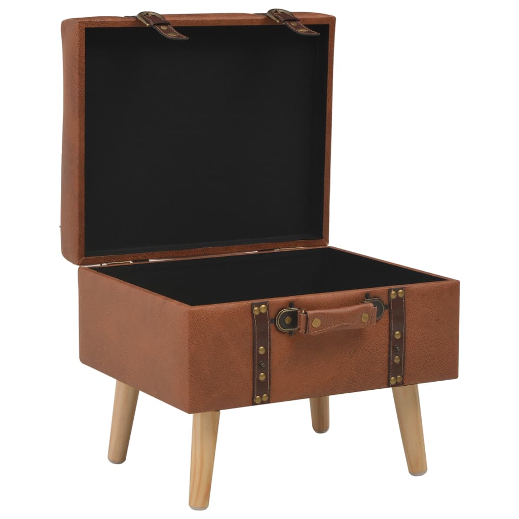 Tabouret de rangement 40 cm marron pâle similicuir Bancs coffres vidaXL   