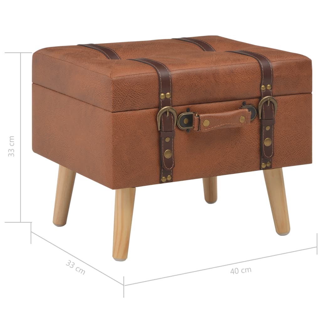 Tabouret de rangement 40 cm marron pâle similicuir Bancs coffres vidaXL   